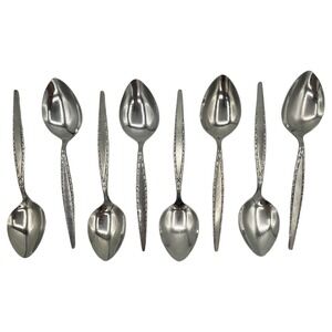 VENETIA 8 Soup Spoons Oneida Community Stainless Flatware 7"